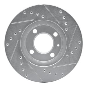 Volkswagen Quantum Brake Rotor (1) - Front Left - R1 Concepts - Drilled & Slotted - Silver - `86-`08